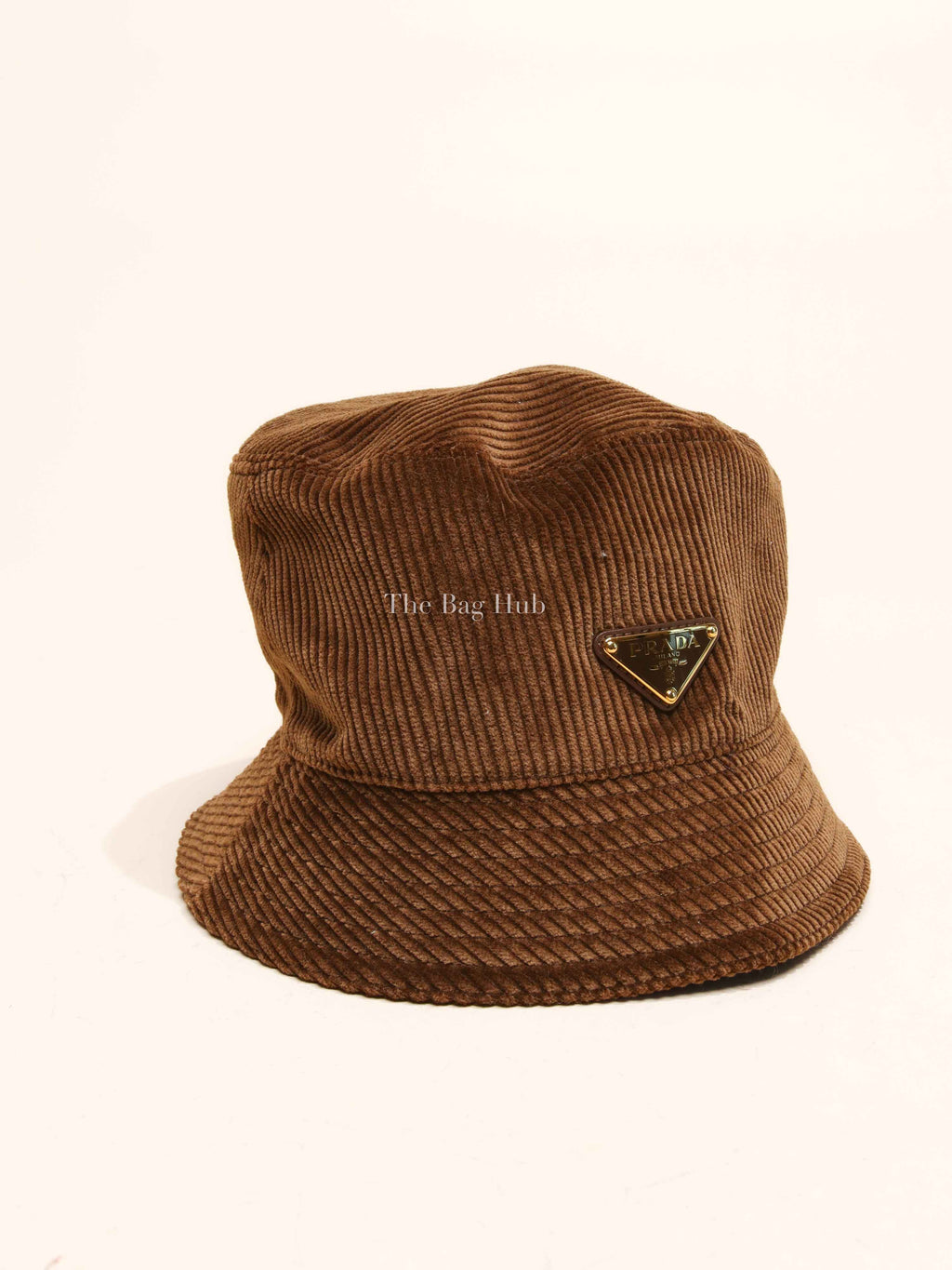 Prada Tobacco Fabric Corduroy Bucket Hat