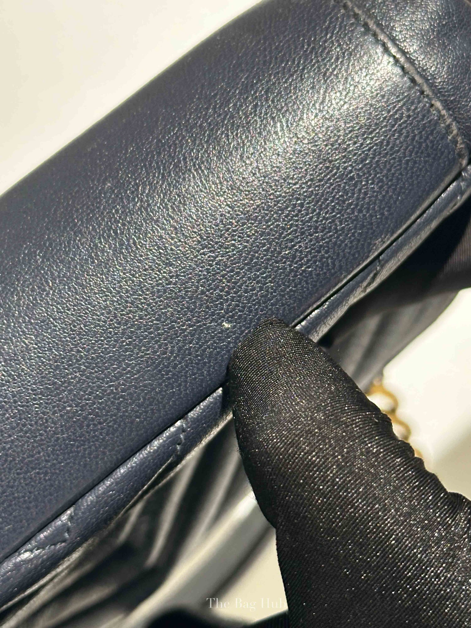 Saint Laurent Deep Marine Sheepskin Matelasse Chevron Monogram Medium College Bag