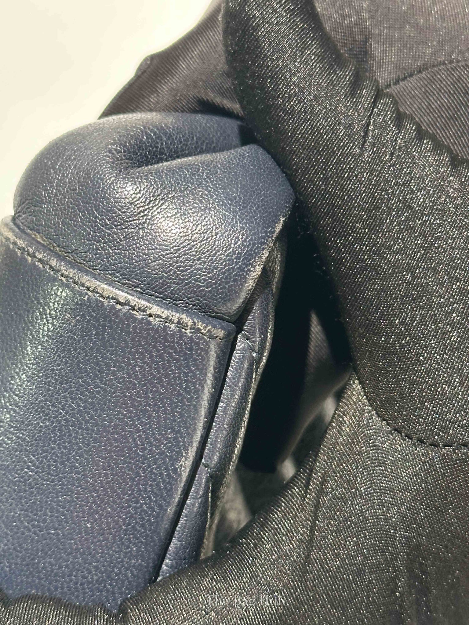 Saint Laurent Deep Marine Sheepskin Matelasse Chevron Monogram Medium College Bag