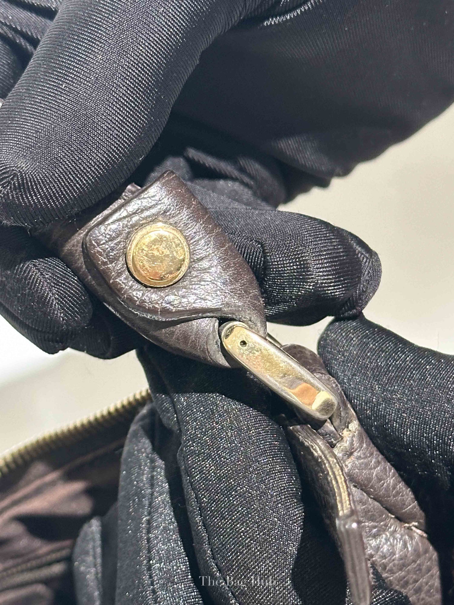 Gucci Brown Crystal Monogram D Ring Hobo Bag