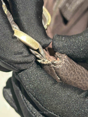 Gucci Brown Crystal Monogram D Ring Hobo Bag