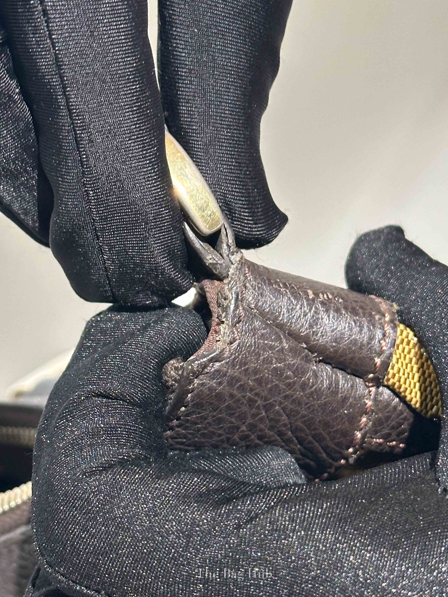 Gucci Brown Crystal Monogram D Ring Hobo Bag