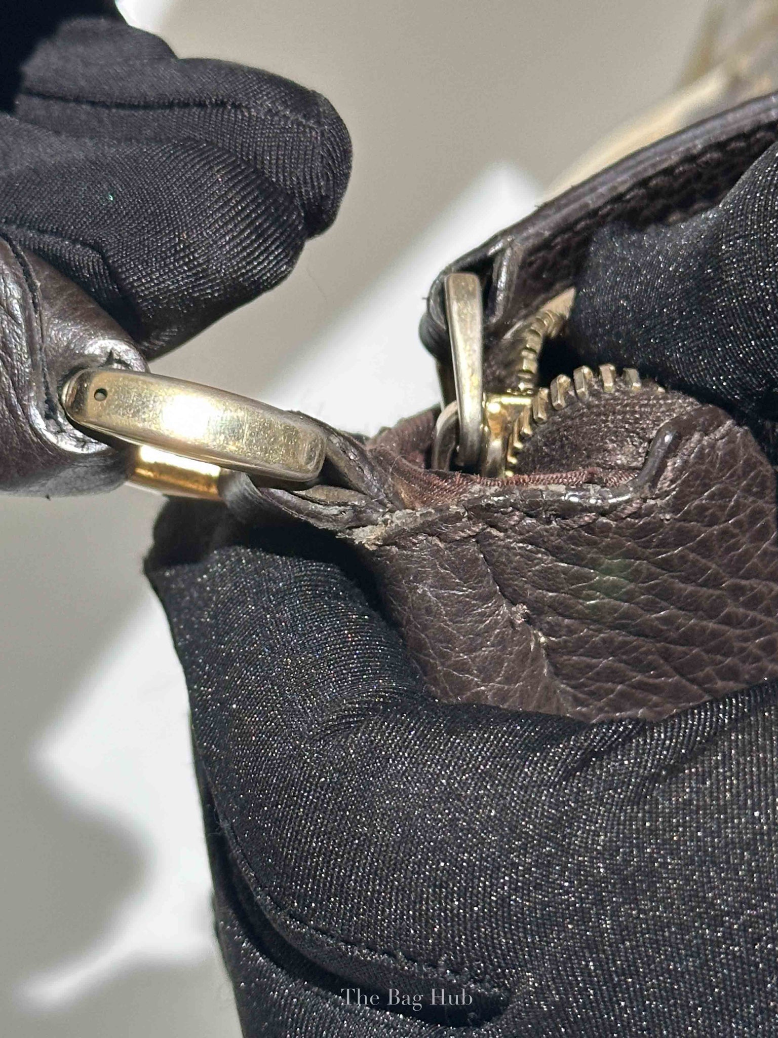Gucci Brown Crystal Monogram D Ring Hobo Bag