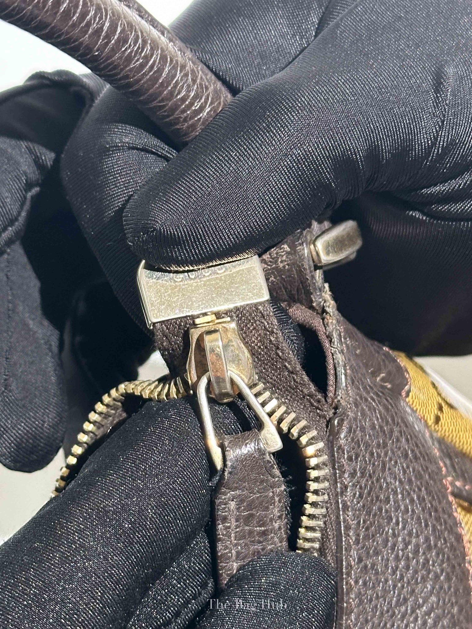 Gucci Brown Crystal Monogram D Ring Hobo Bag