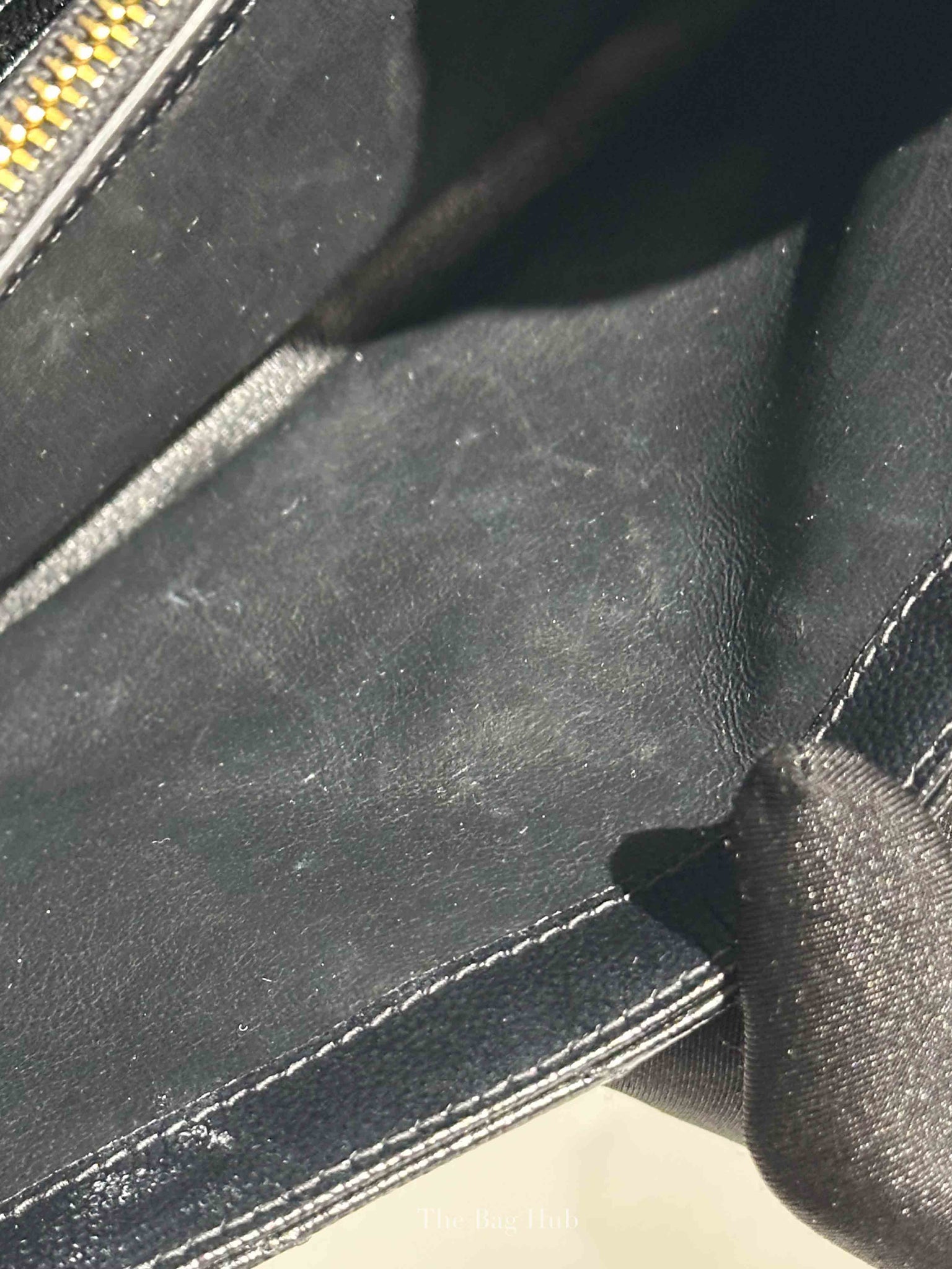Saint Laurent Black Grain De Poudre Leather Classic Cassandre Chain Wallet GHW