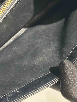 Saint Laurent Black Grain De Poudre Leather Classic Cassandre Chain Wallet GHW