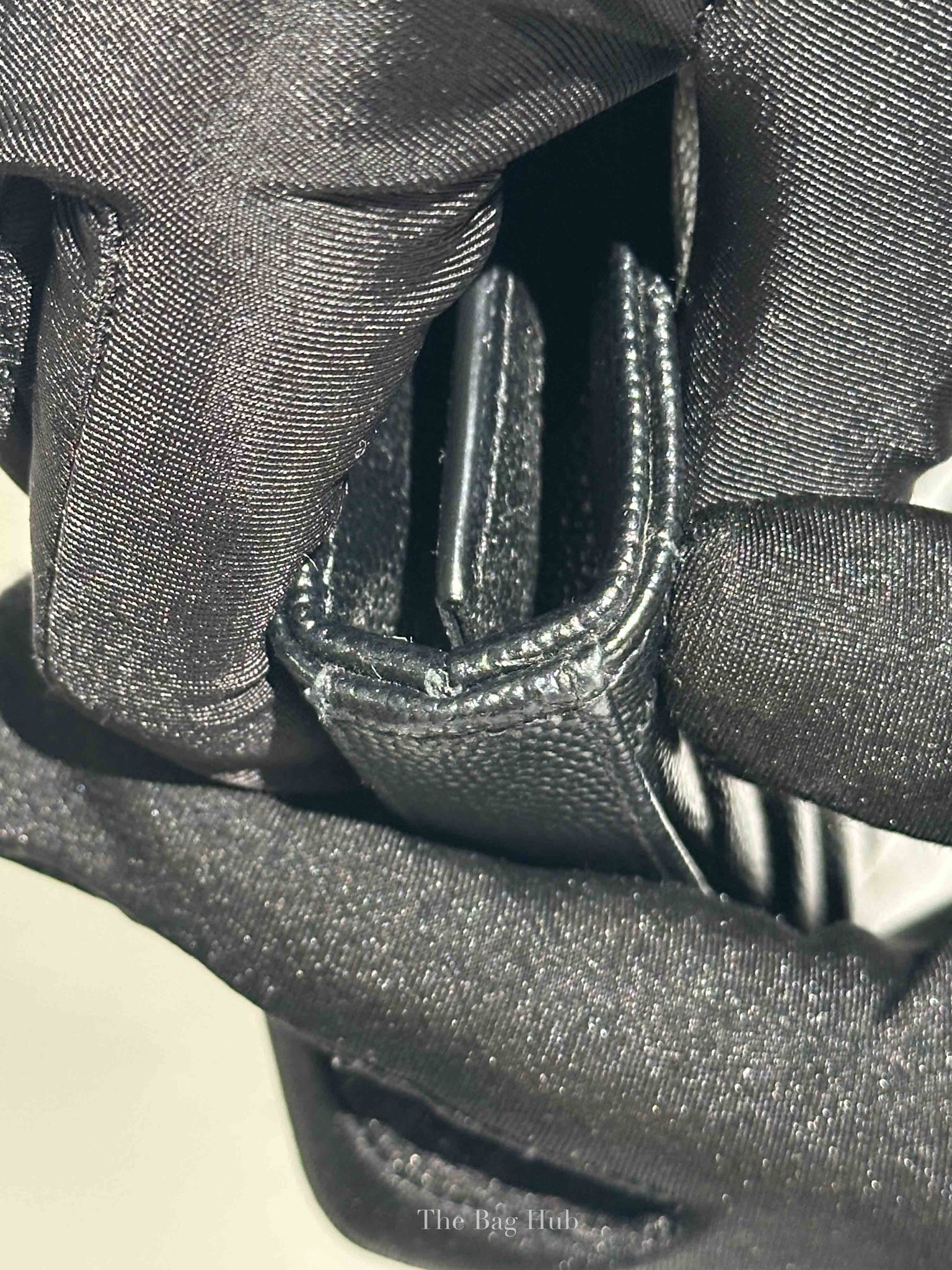 Saint Laurent Black Grain De Poudre Leather Classic Cassandre Chain Wallet GHW