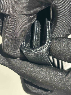 Saint Laurent Black Grain De Poudre Leather Classic Cassandre Chain Wallet GHW