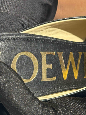 Loewe Black Goatskin Toy Mules Heels Size 40