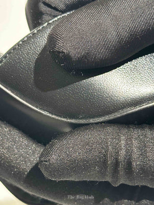 Chanel Black Goatskin Grosgrain Cap Toe CC Slingback Pumps Size 37.5