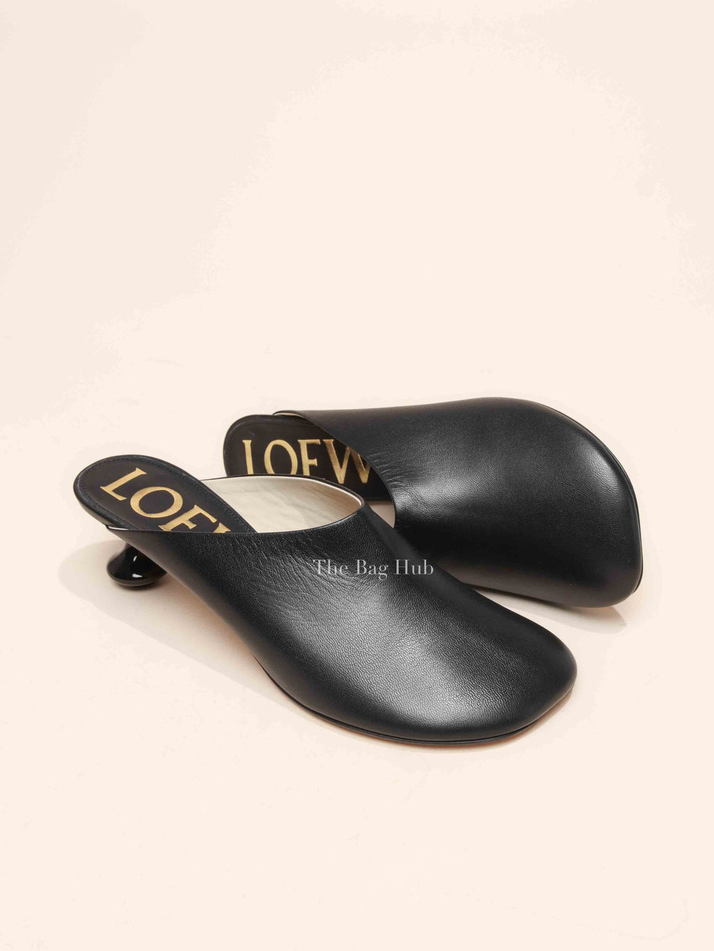 Loewe Black Goatskin Toy Mules Heels Size 40