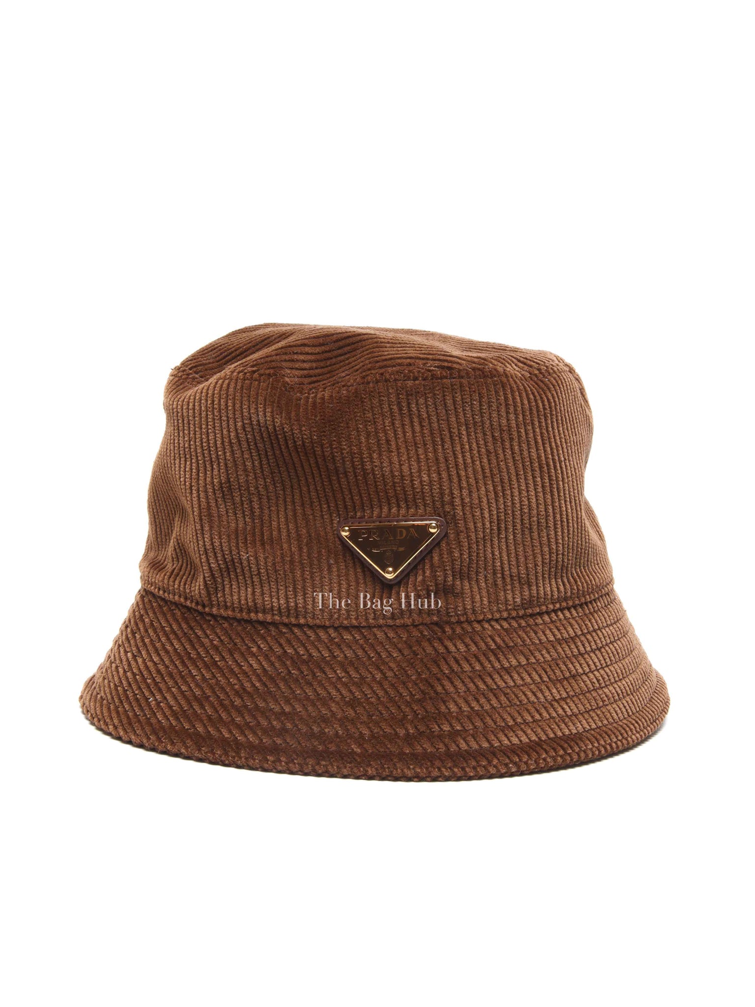 Prada Tobacco Fabric Corduroy Bucket Hat
