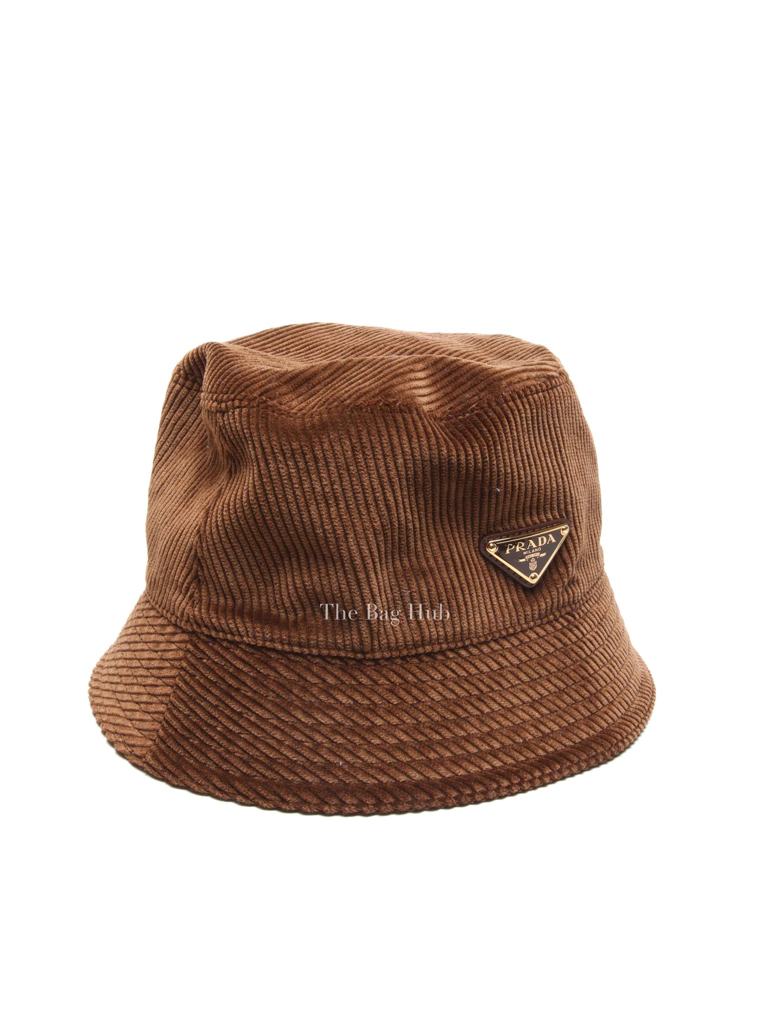 Prada Tobacco Fabric Corduroy Bucket Hat