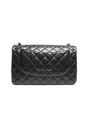 Chanel Black Caviar Quilted Classic Jumbo Double Flap Bag SHW