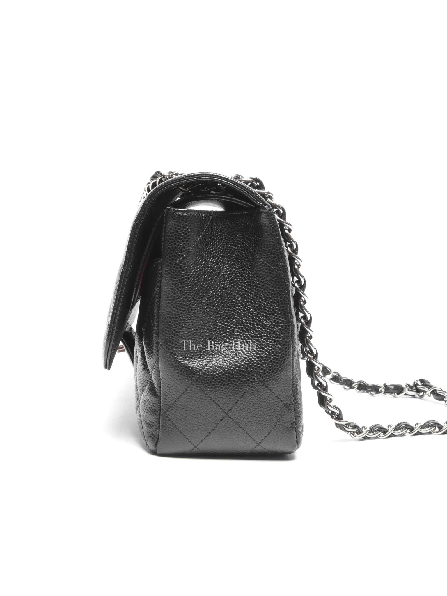 Chanel Black Caviar Quilted Classic Jumbo Double Flap Bag SHW