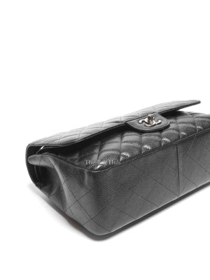 Chanel Black Caviar Quilted Classic Jumbo Double Flap Bag SHW