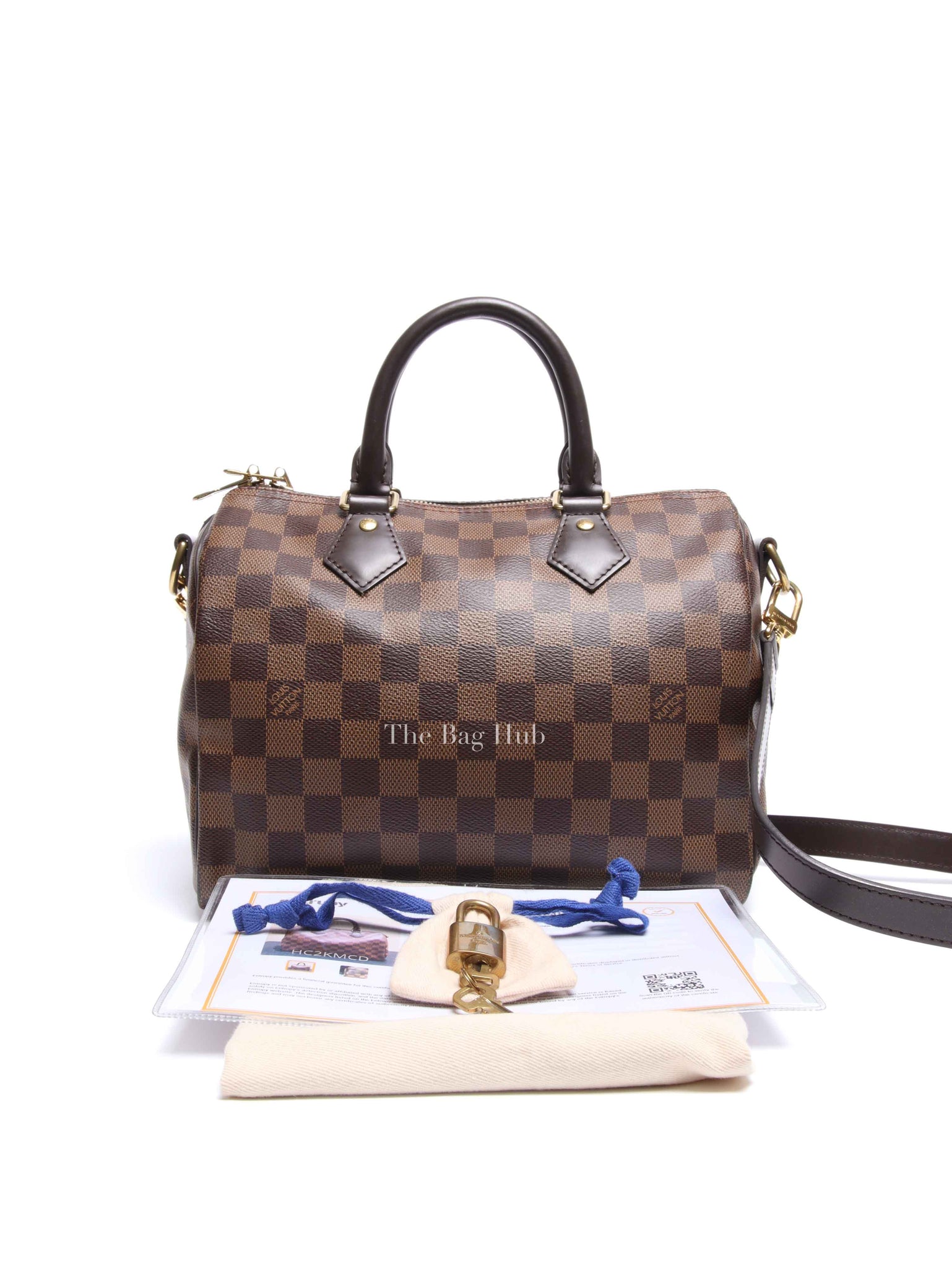 Louis Vuitton Damier Ebene Speedy Bandouliere 25 Bag
