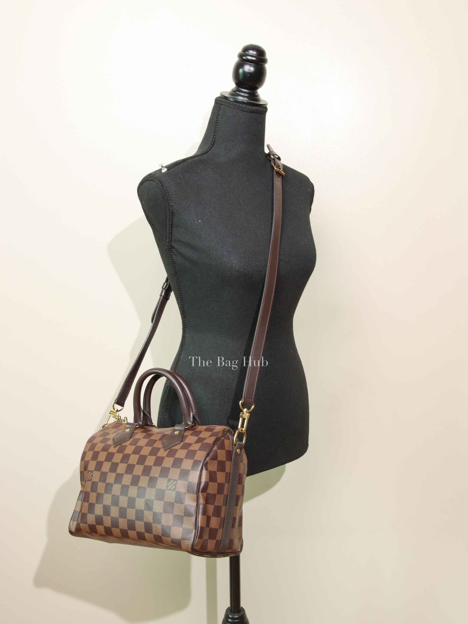 Louis Vuitton Damier Ebene Speedy Bandouliere 25 Bag