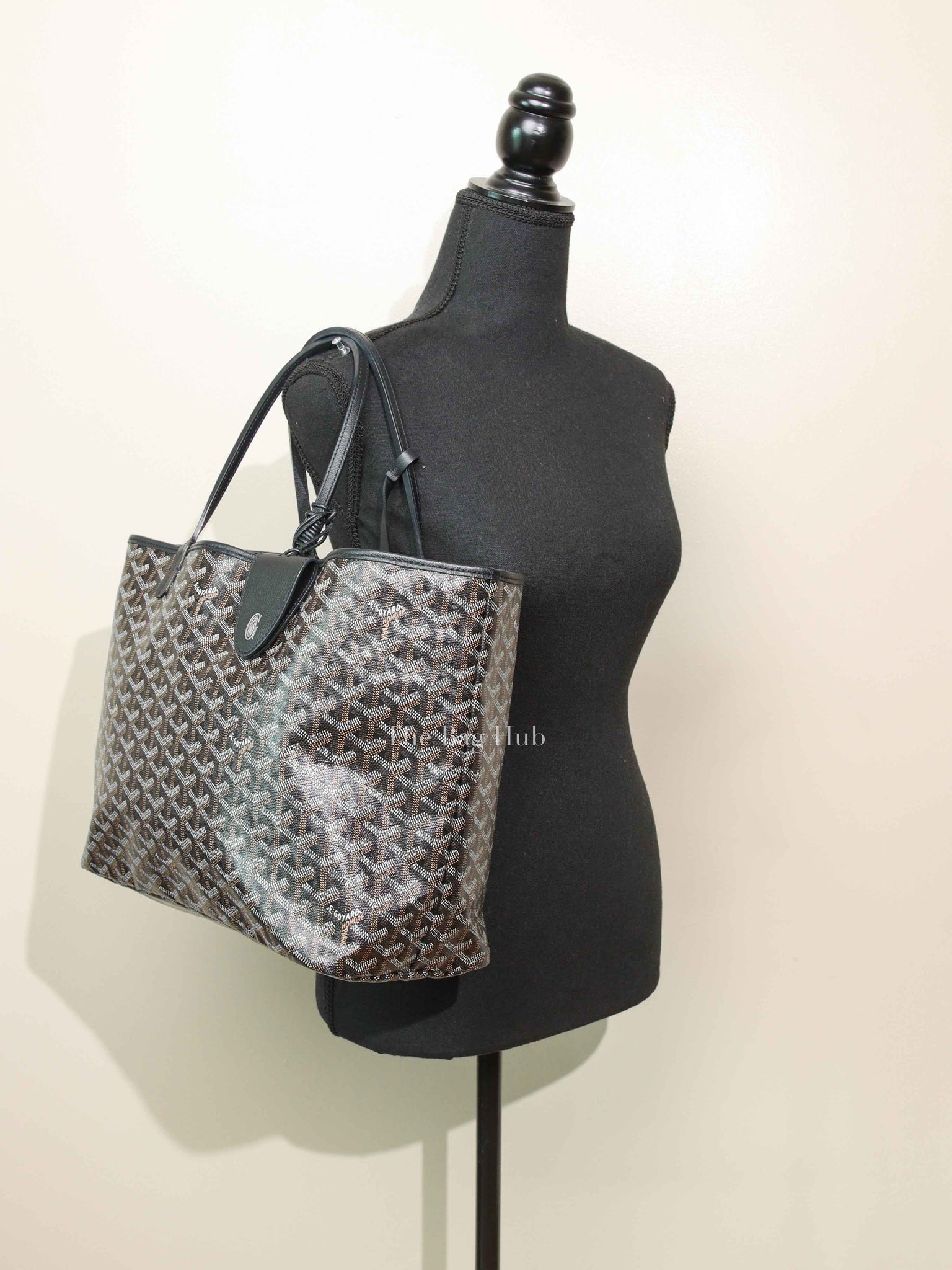Goyard Black Canvas St. Louis PM Tote Bag