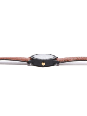 Bvlgari Brown Leather Giappone Edition Carbon Gold Watch 33mm