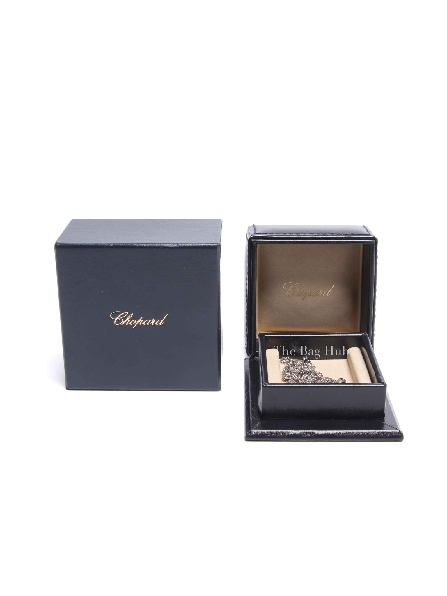 Chopard White Gold Happy Diamond & 18K Cross Necklace