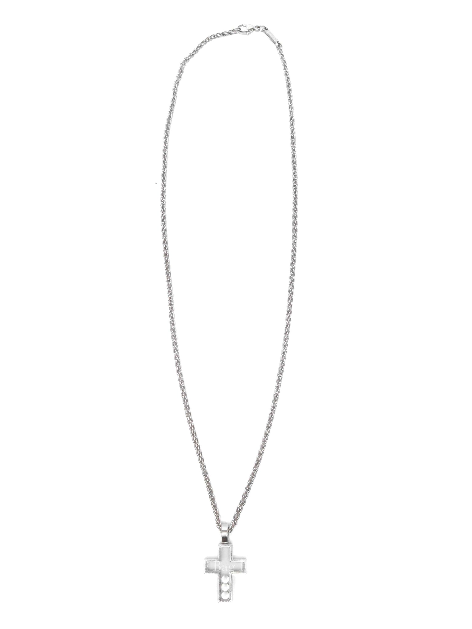 Chopard White Gold Happy Diamond & 18K Cross Necklace