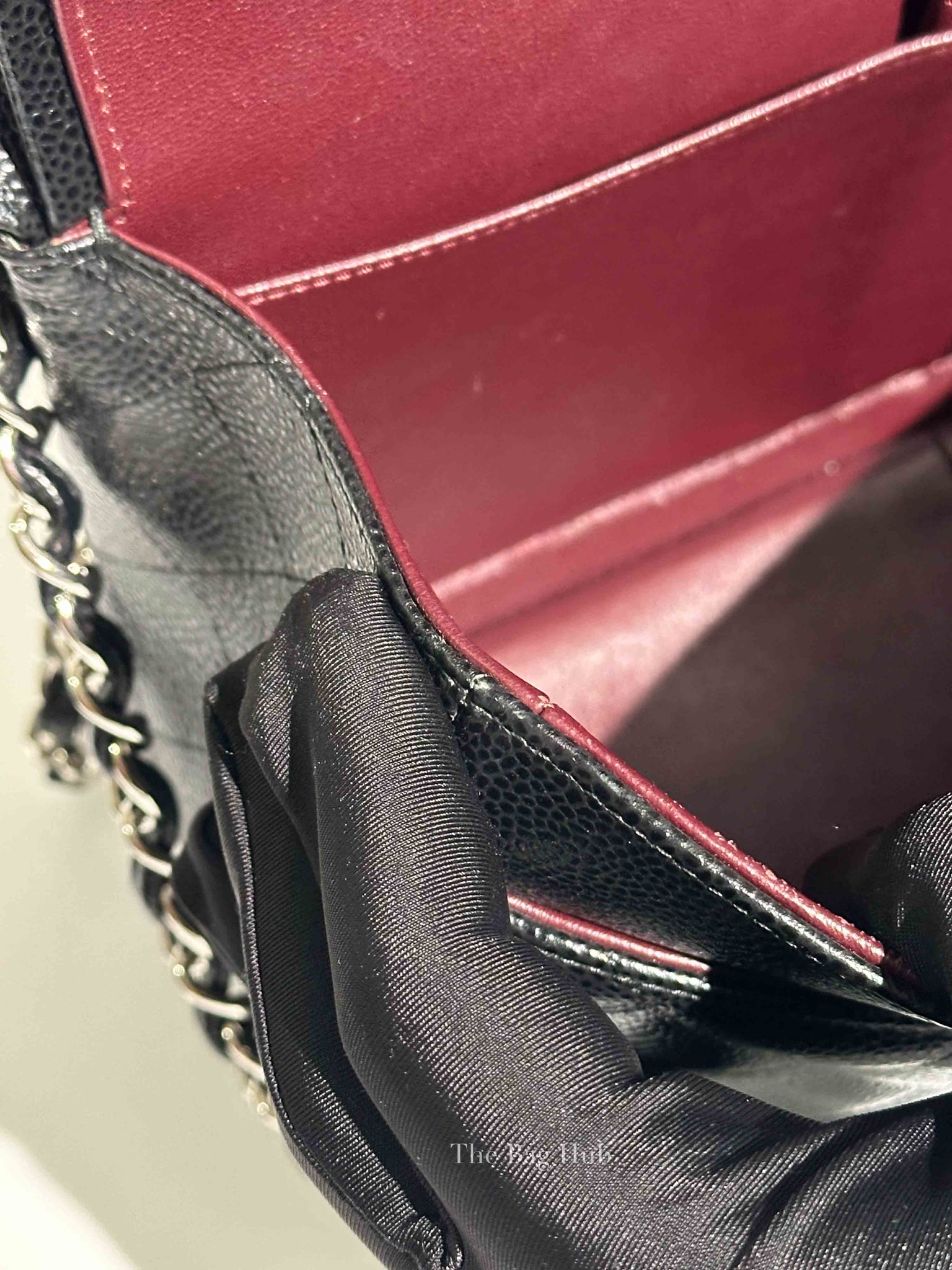 Chanel Black Caviar Quilted Classic Jumbo Double Flap Bag SHW