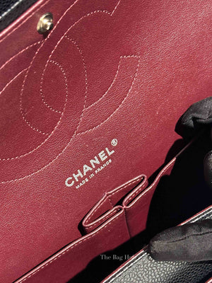 Chanel Black Caviar Quilted Classic Jumbo Double Flap Bag SHW