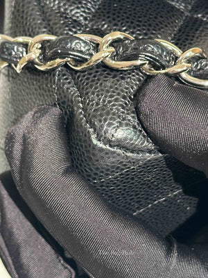 Chanel Black Caviar Quilted Classic Jumbo Double Flap Bag SHW