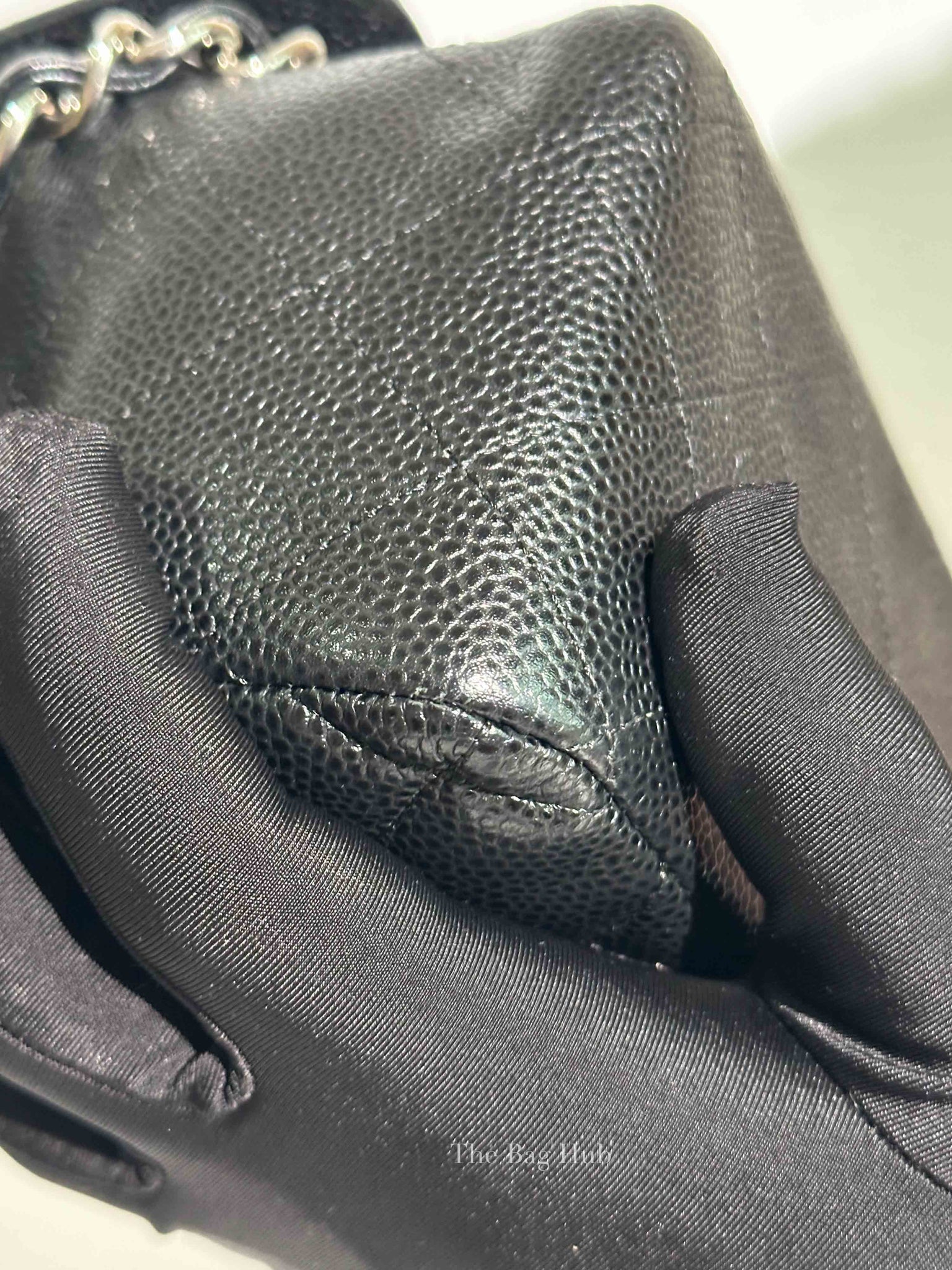 Chanel Black Caviar Quilted Classic Jumbo Double Flap Bag SHW