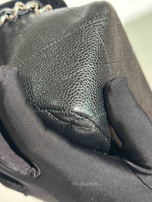 Chanel Black Caviar Quilted Classic Jumbo Double Flap Bag SHW