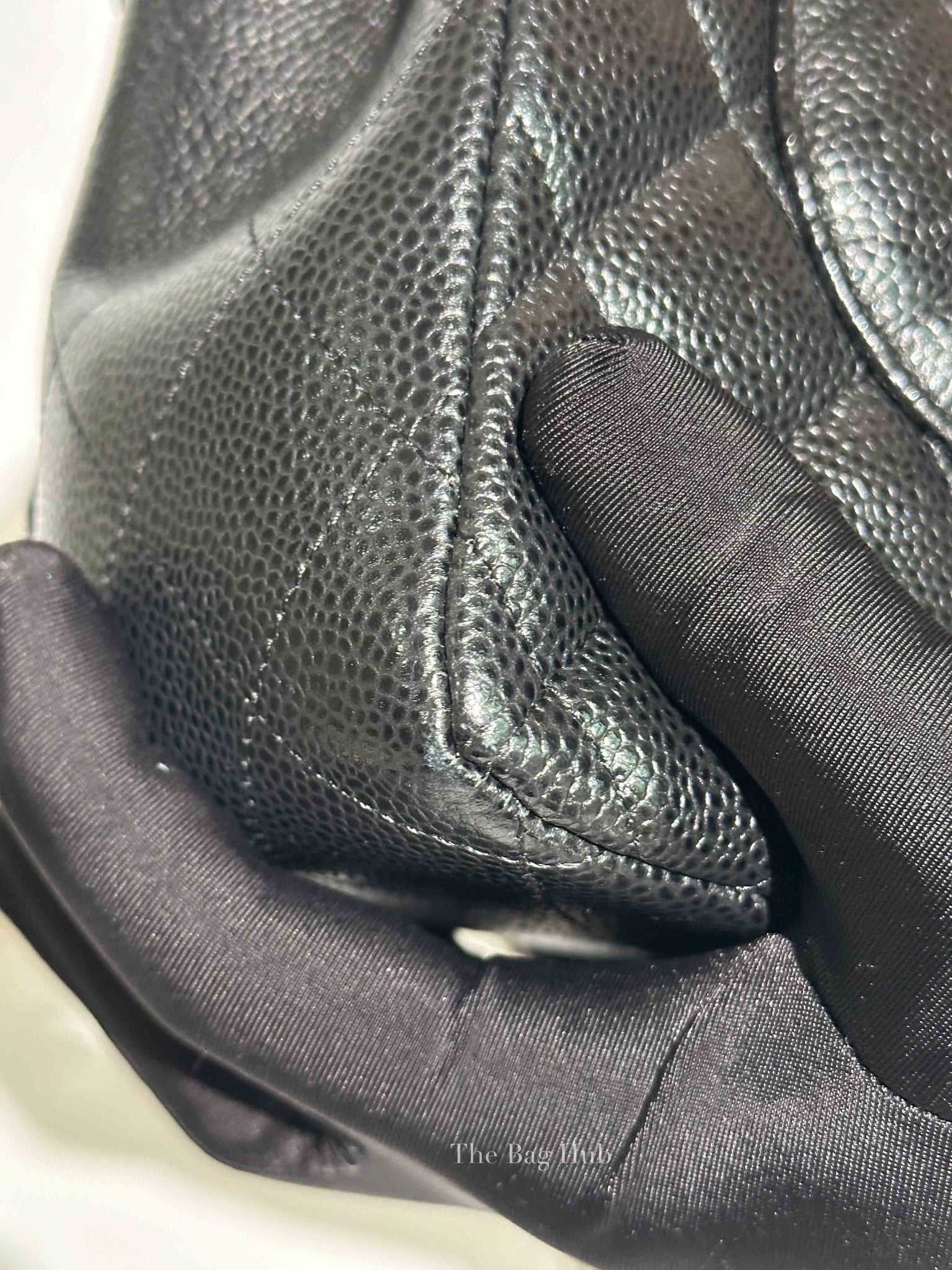 Chanel Black Caviar Quilted Classic Jumbo Double Flap Bag SHW