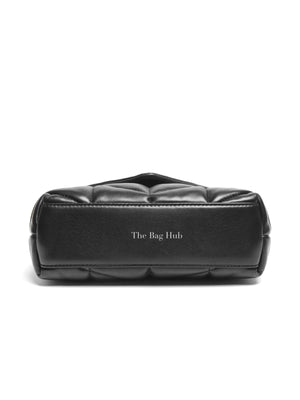 Saint Laurent Black Lambskin Quilted Toy Loulou Puffer Monochrome Chain Satchel Bag