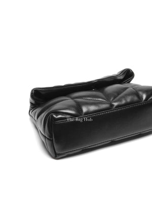 Saint Laurent Black Lambskin Quilted Toy Loulou Puffer Monochrome Chain Satchel Bag