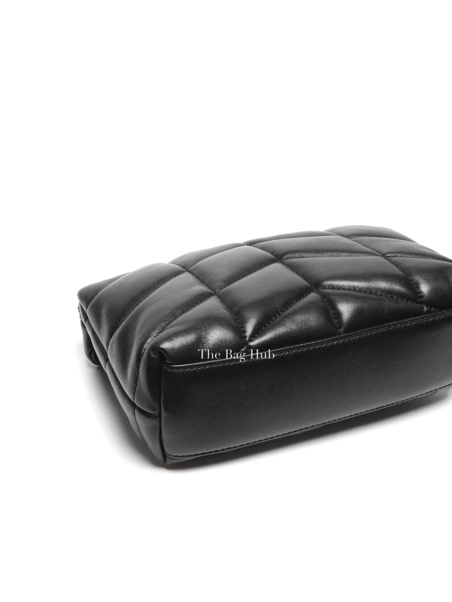 Saint Laurent Black Lambskin Quilted Toy Loulou Puffer Monochrome Chain Satchel Bag