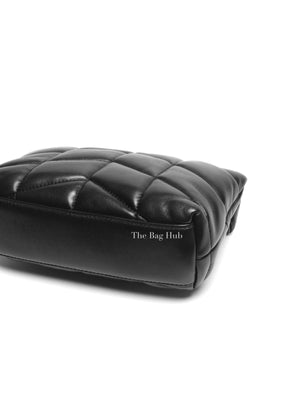 Saint Laurent Black Lambskin Quilted Toy Loulou Puffer Monochrome Chain Satchel Bag
