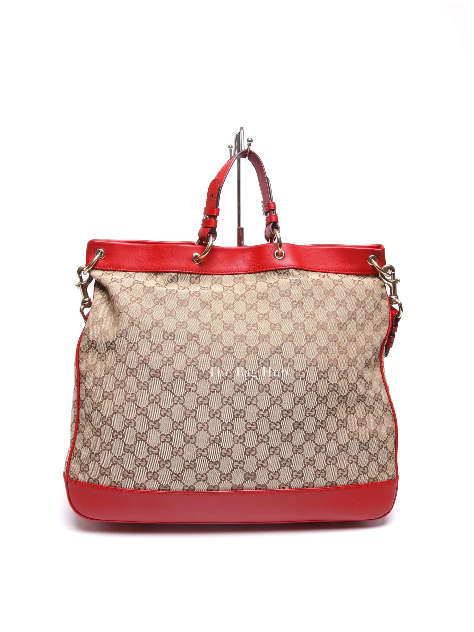 Gucci Red Monogram Large Valentine Tote Bag