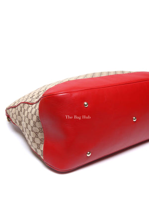 Gucci Red Monogram Large Valentine Tote Bag
