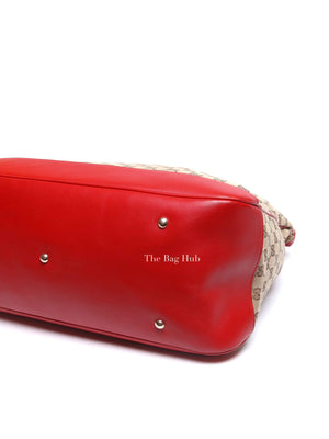 Gucci Red Monogram Large Valentine Tote Bag