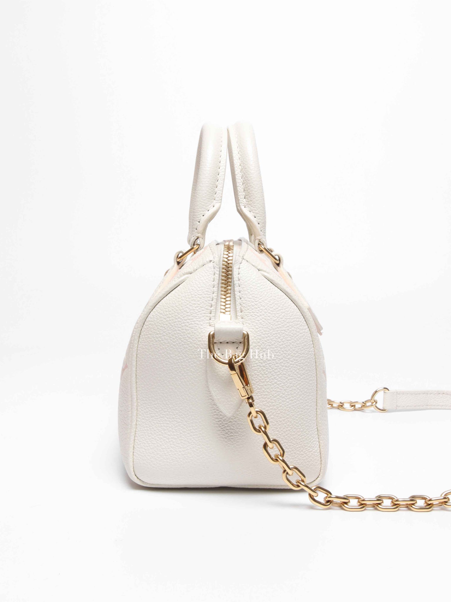 Louis Vuitton White Latte/Chamallow Bicolor Empreinte Leather Monogram Speedy Bandouliere 20 Bag