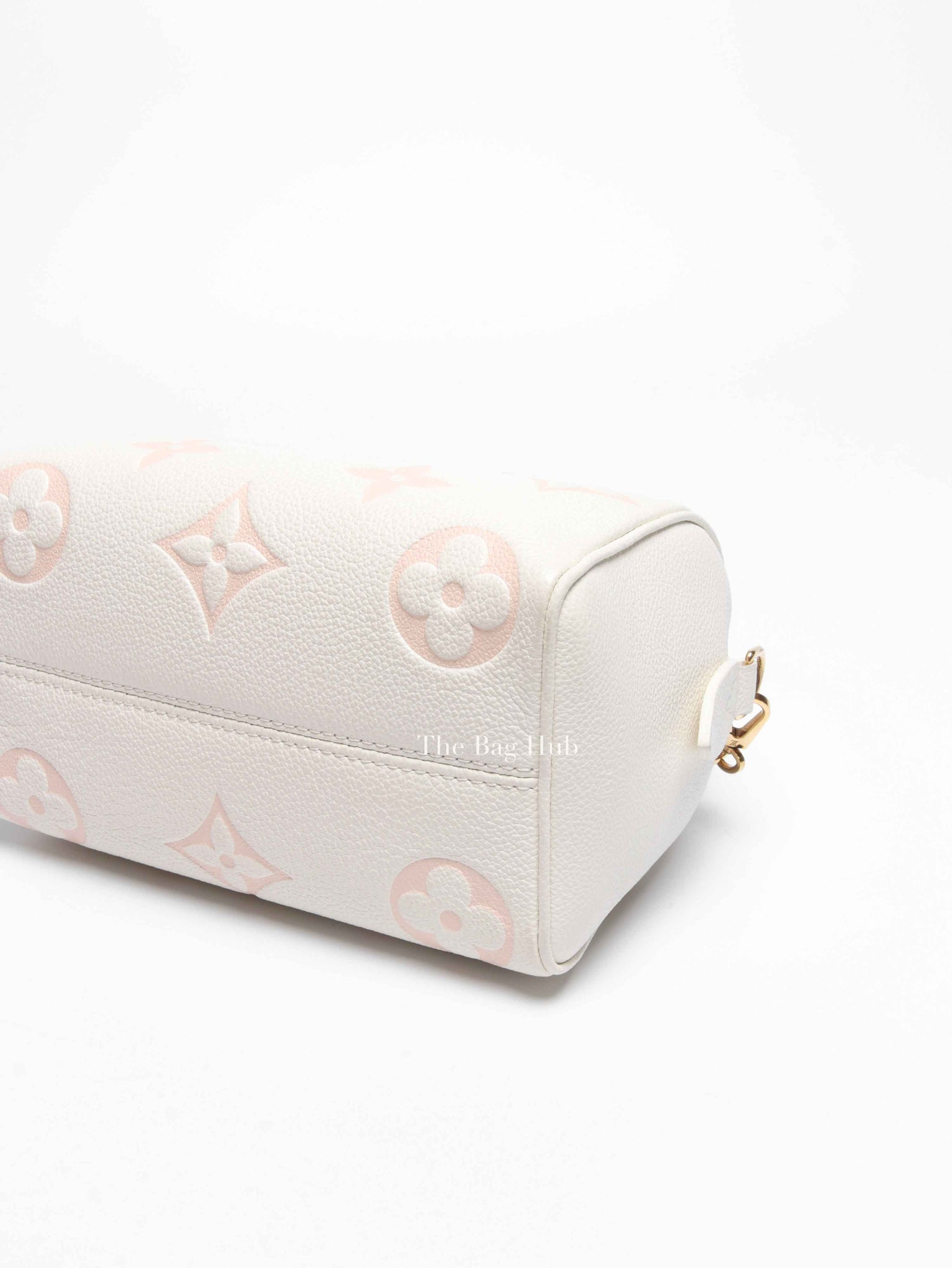Louis Vuitton White Latte/Chamallow Bicolor Empreinte Leather Monogram Speedy Bandouliere 20 Bag