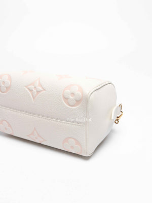 Louis Vuitton White Latte/Chamallow Bicolor Empreinte Leather Monogram Speedy Bandouliere 20 Bag