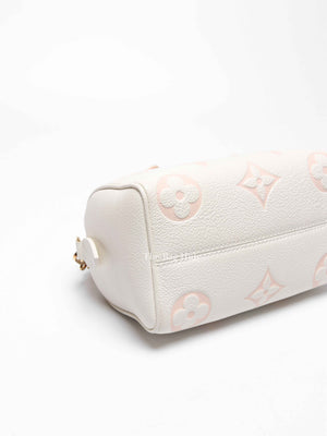 Louis Vuitton White Latte/Chamallow Bicolor Empreinte Leather Monogram Speedy Bandouliere 20 Bag