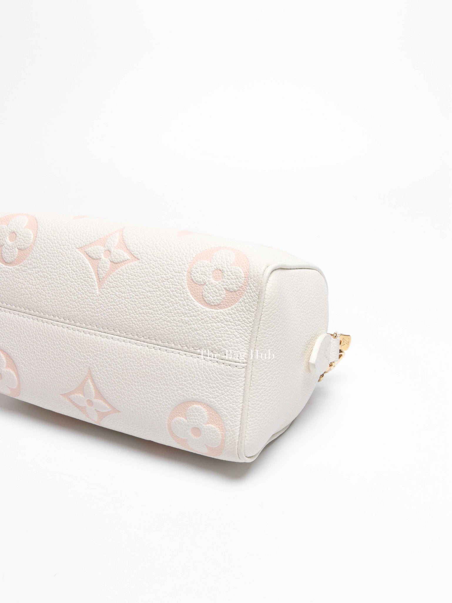 Louis Vuitton White Latte/Chamallow Bicolor Empreinte Leather Monogram Speedy Bandouliere 20 Bag