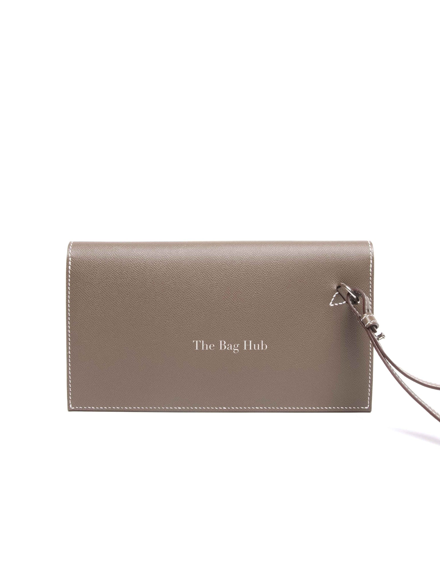 Hermes Etoupe Madame Calfskin Kelly Pocket Long Wallet PHW
