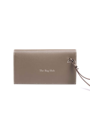 Hermes Etoupe Madame Calfskin Kelly Pocket Long Wallet PHW