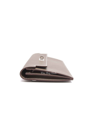 Hermes Etoupe Madame Calfskin Kelly Pocket Long Wallet PHW