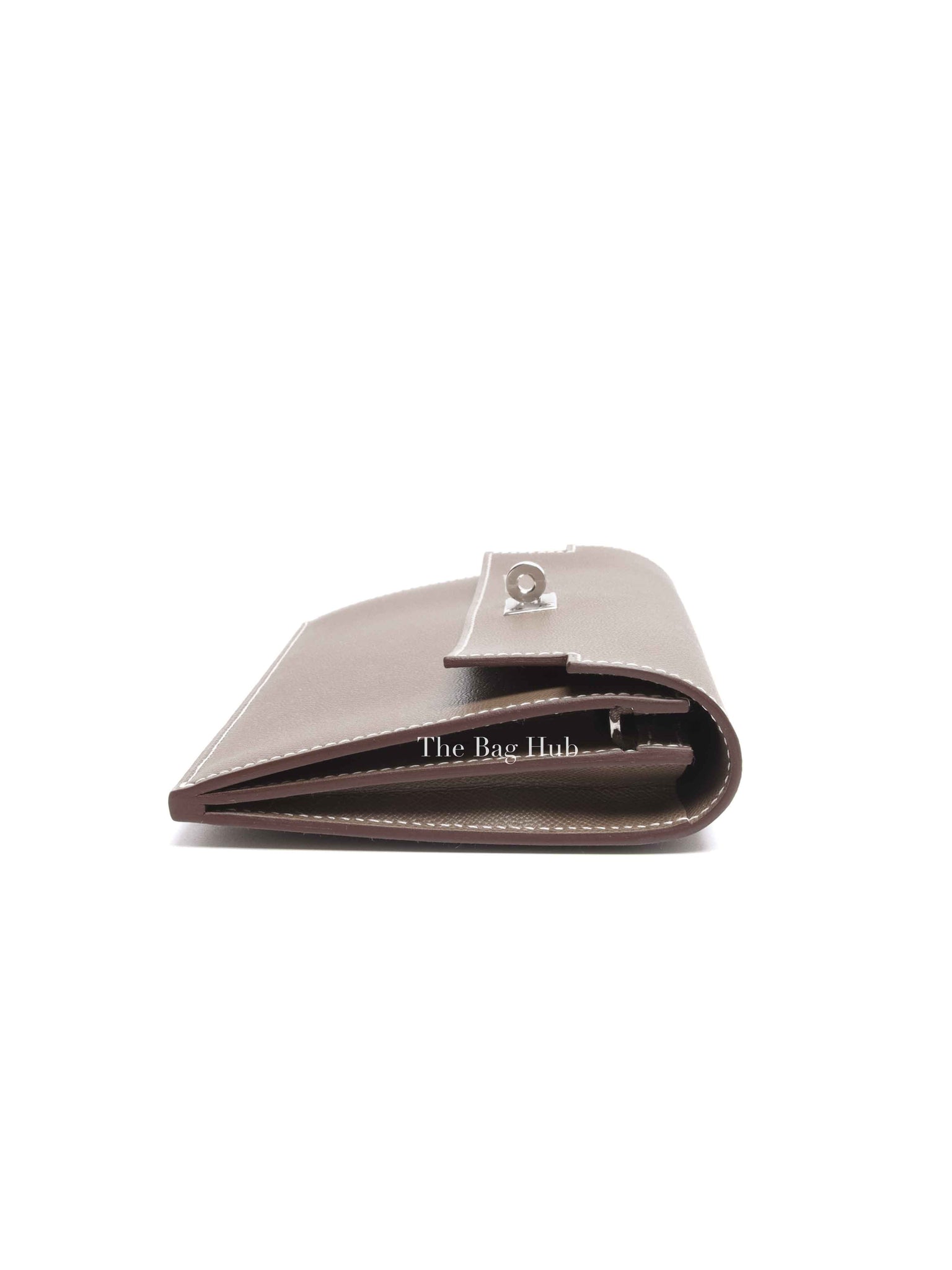 Hermes Etoupe Madame Calfskin Kelly Pocket Long Wallet PHW