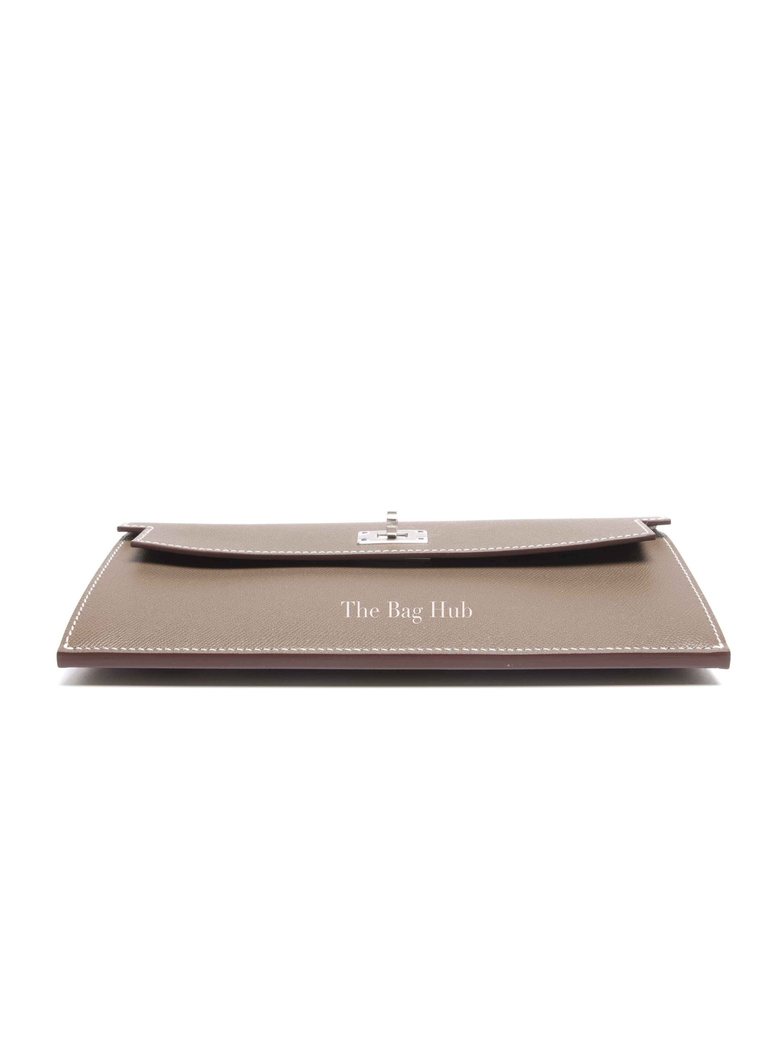 Hermes Etoupe Madame Calfskin Kelly Pocket Long Wallet PHW