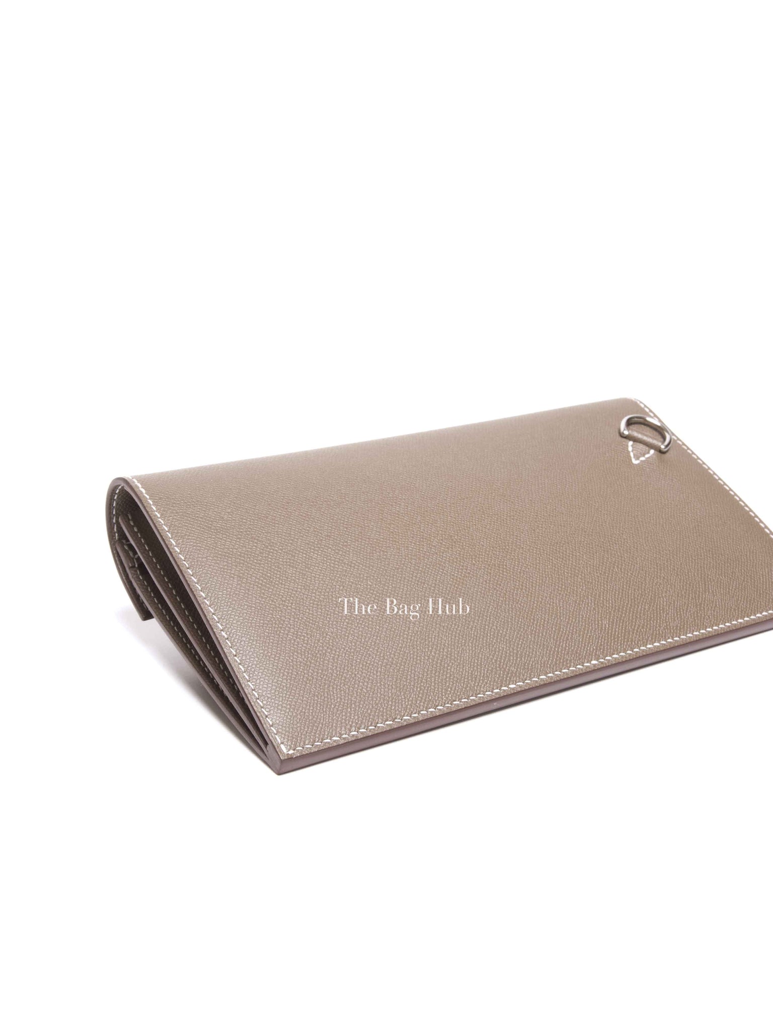 Hermes Etoupe Madame Calfskin Kelly Pocket Long Wallet PHW